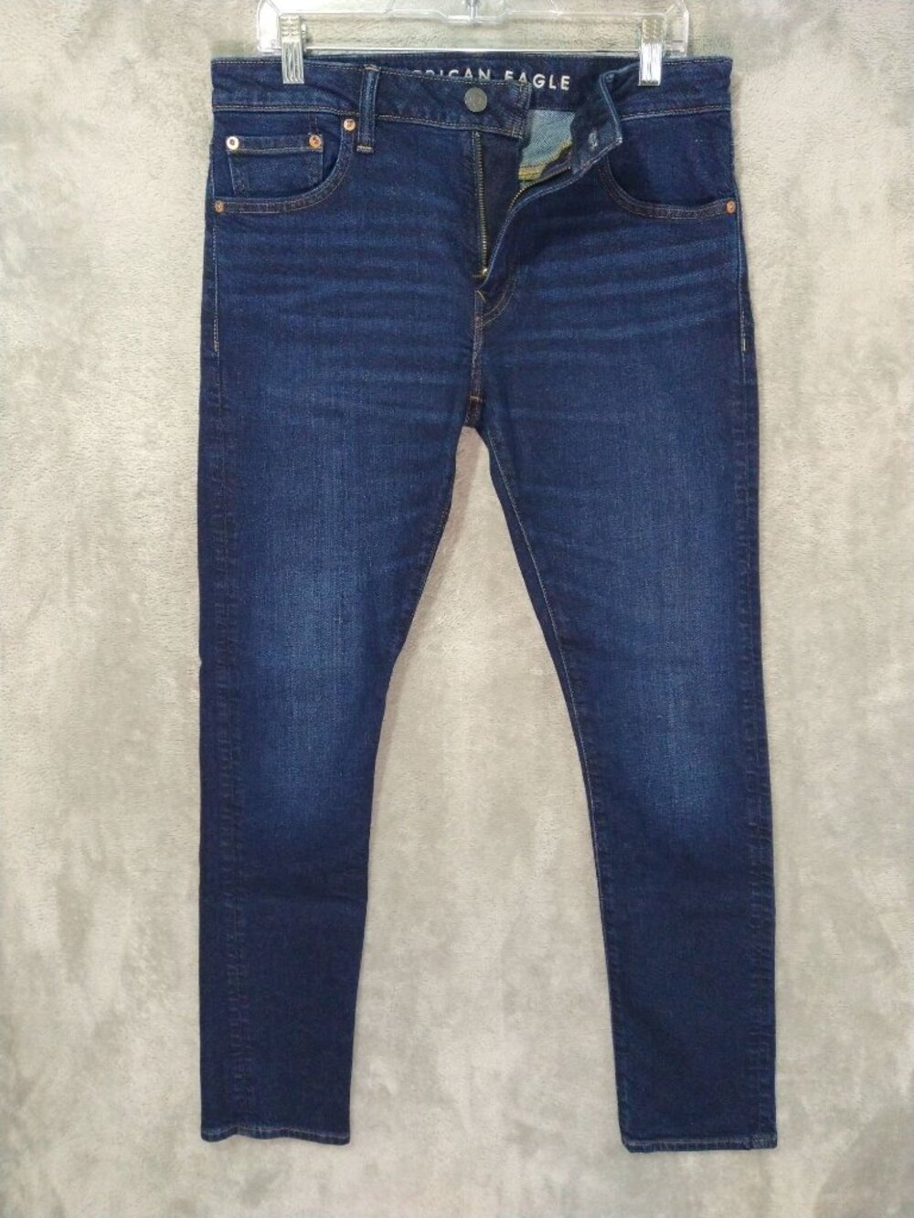 American Eagle Jeans Mens 32x32 Blue Denim Flex Slim Stretch Dark Wash Mid Rise